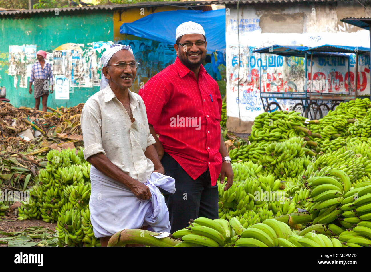 Marché de la banane d'Ernakulam. De Kochi (Cochin) au Kerala, en Inde. Banque D'Images