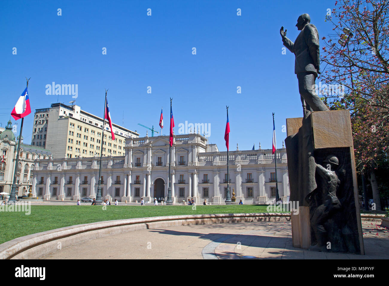 Le Palais de la Moneda, le palais présidentiel, à Santiago Banque D'Images