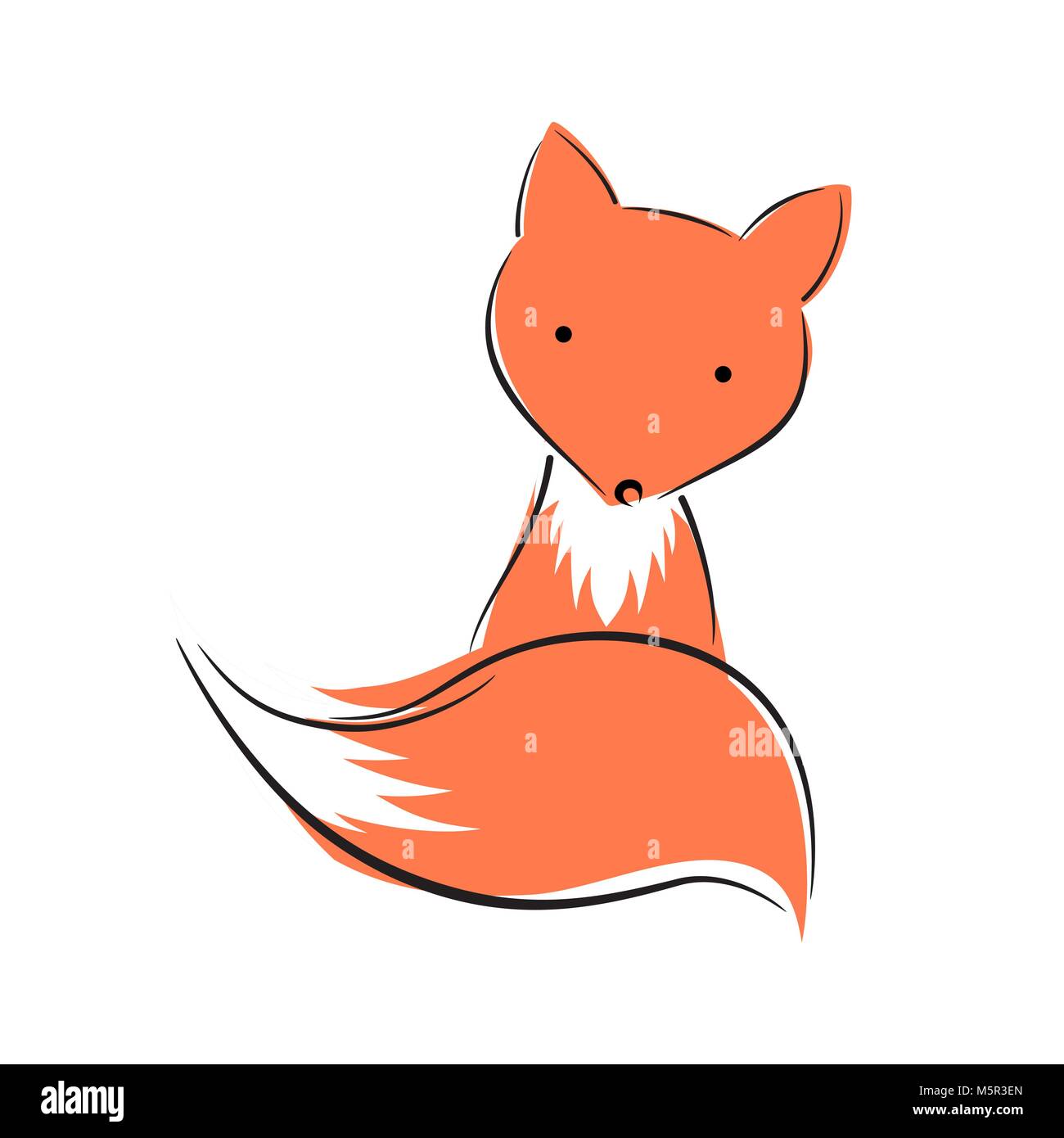 Cute, funny fox caractère. Illustration des animaux. Illustration de Vecteur