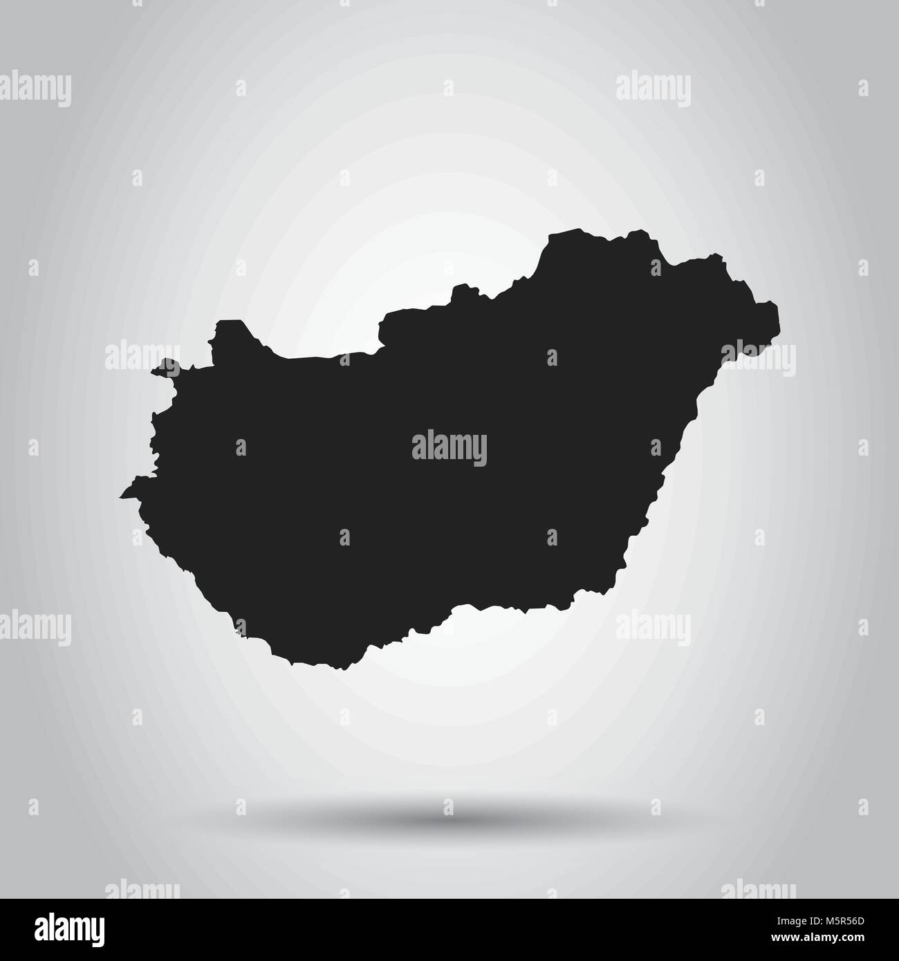 Hongrie carte vectorielle. Icône noire sur fond blanc. Illustration de Vecteur