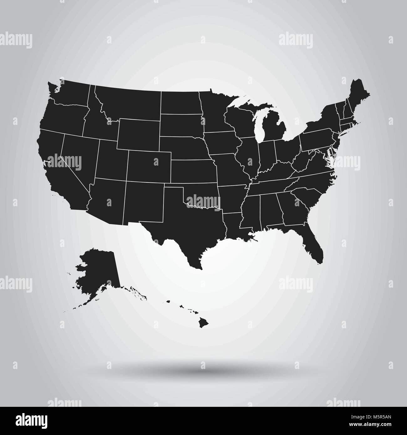 L'icône de carte des Etats-Unis. La cartographie d'entreprise concept United States of America pictogramme. Vector illustration sur fond blanc. Illustration de Vecteur