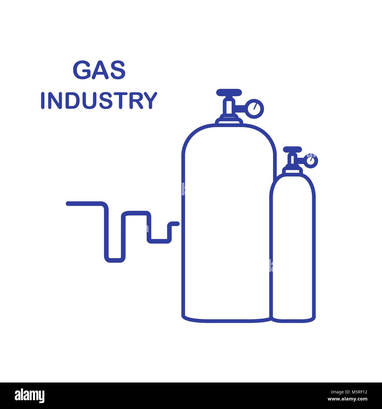 Des bouteilles de gaz. L'industrie du gaz. Conception pour poster ou imprimer. Illustration de Vecteur