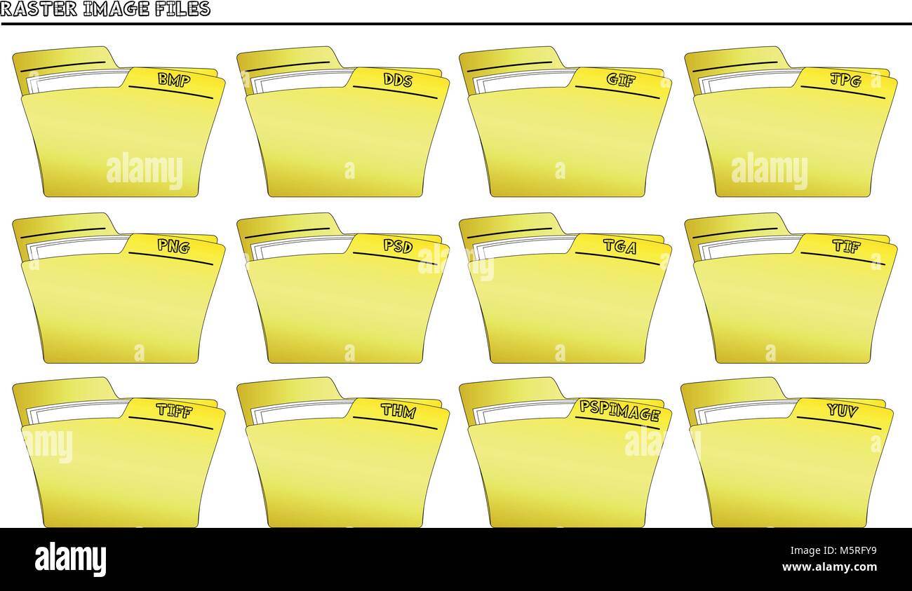 Jeu d'icônes des dossiers pour des images raster - Illustration de Vecteur