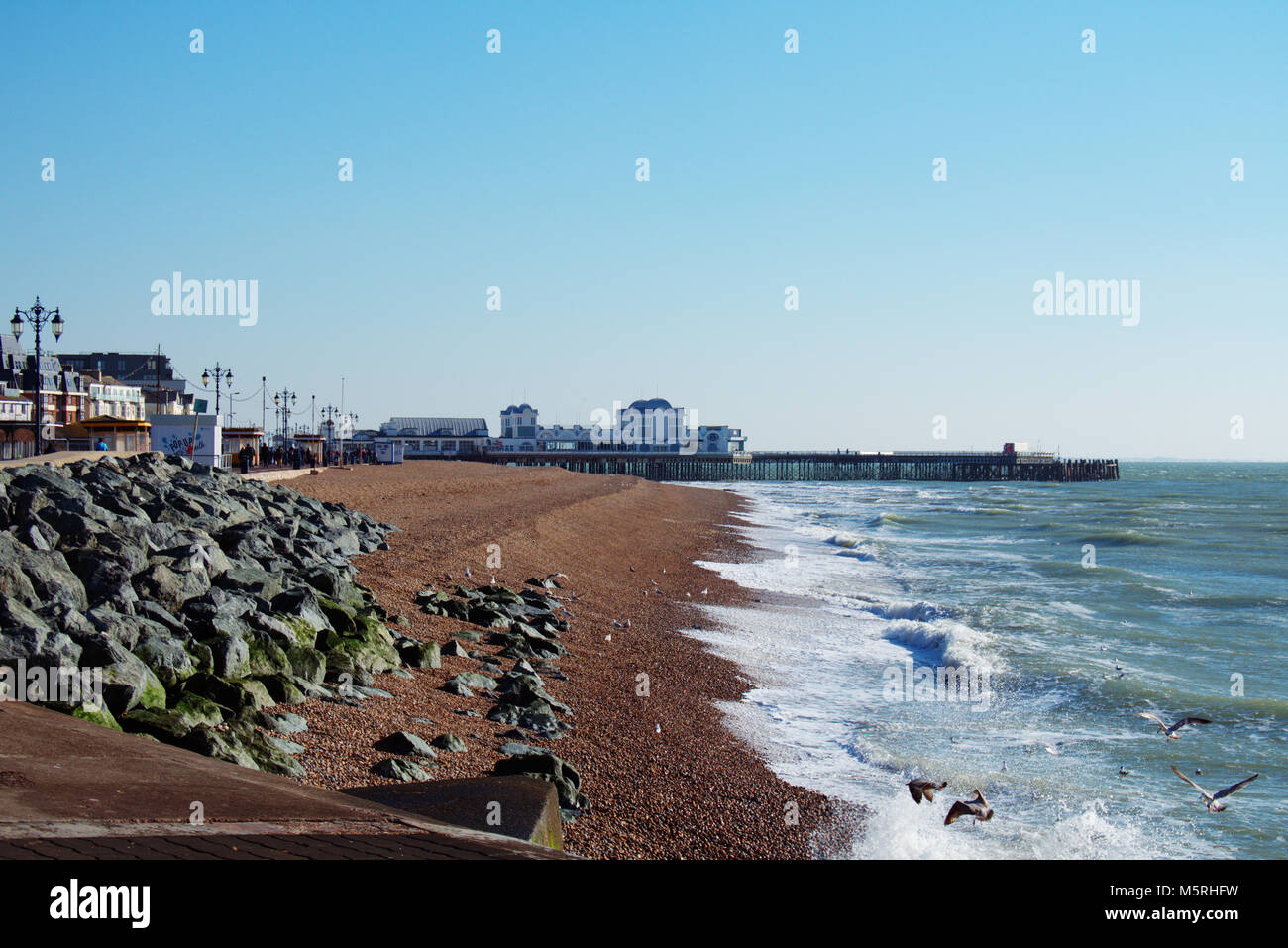 Vue de la plage de Southsea, Portsmouth Banque D'Images