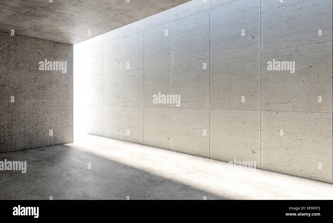 L'intérieur moderne en béton résumé l'image de rendu 3D Banque D'Images