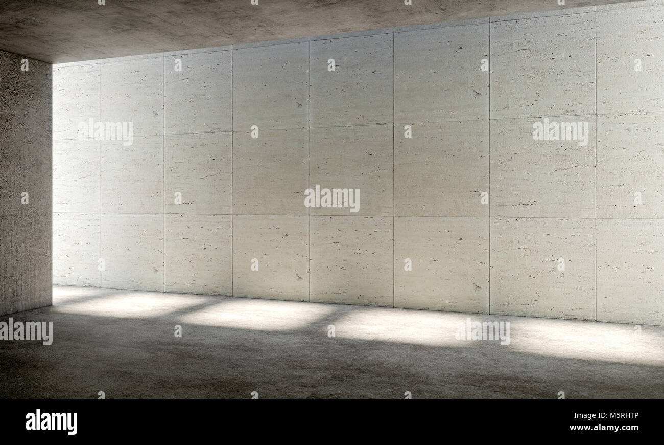 Résumé Contexte L'intérieur moderne en béton de l'image de rendu 3D Banque D'Images