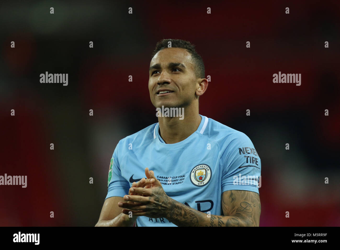Le stade de Wembley, Londres, Royaume-Uni. Feb 25, 2018. Danilo (MC) à la finale de la Coupe du buffle - Arsenal v Manchester City, au stade de Wembley, Londres, le 25 février 2018. **Cette photo est pour un usage éditorial uniquement** Crédit : Paul Marriott/Alamy Live News Banque D'Images