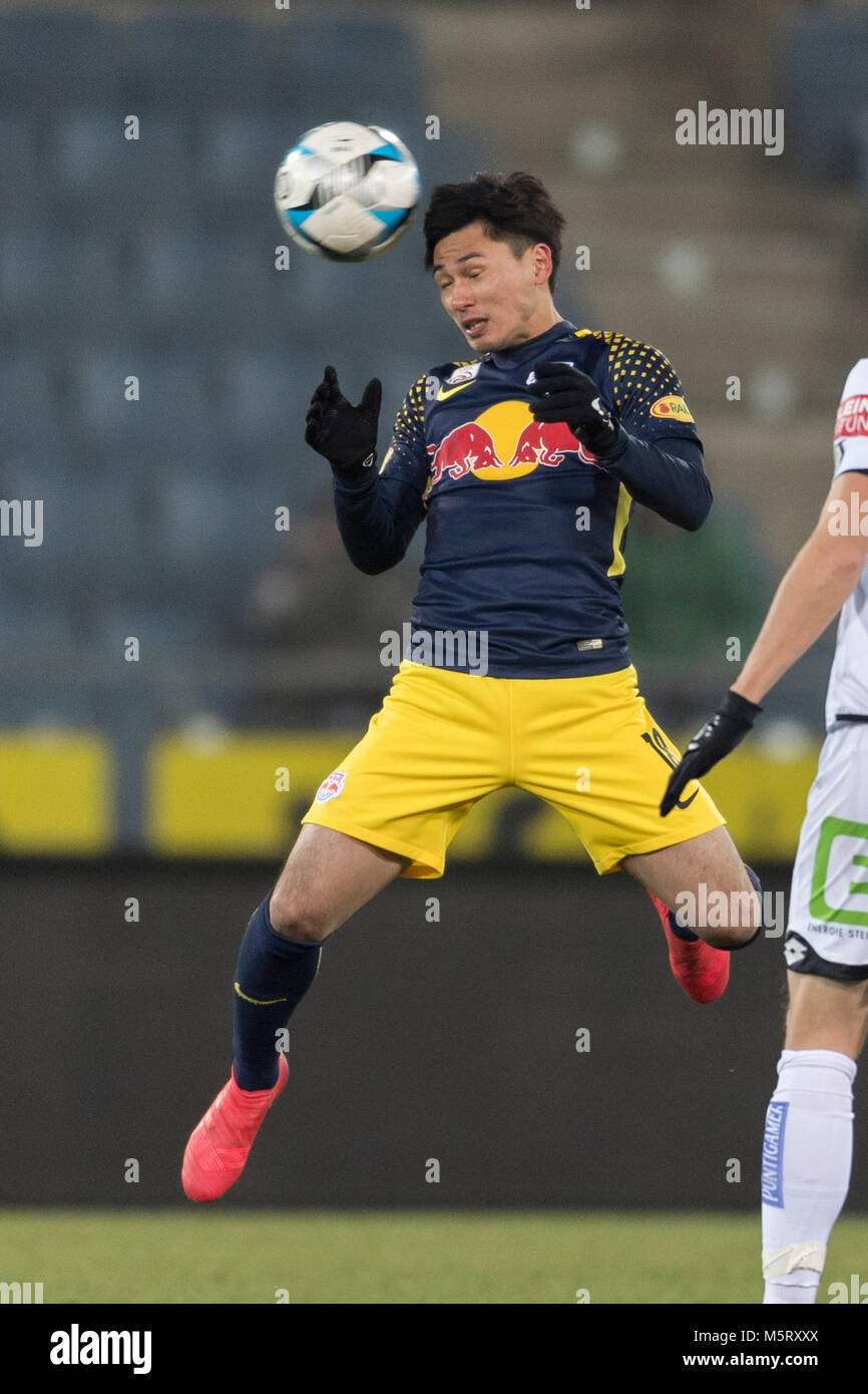 Takumi, de Red Bull Salzbourg pendant l 'Autriche' match de Bundesliga entre Sturm Graz 2-4 Red Bull Salzbourg à UPC-Arena le 25 février 2018 à Graz, en Autriche. Credit : Maurizio Borsari/AFLO/Alamy Live News Banque D'Images