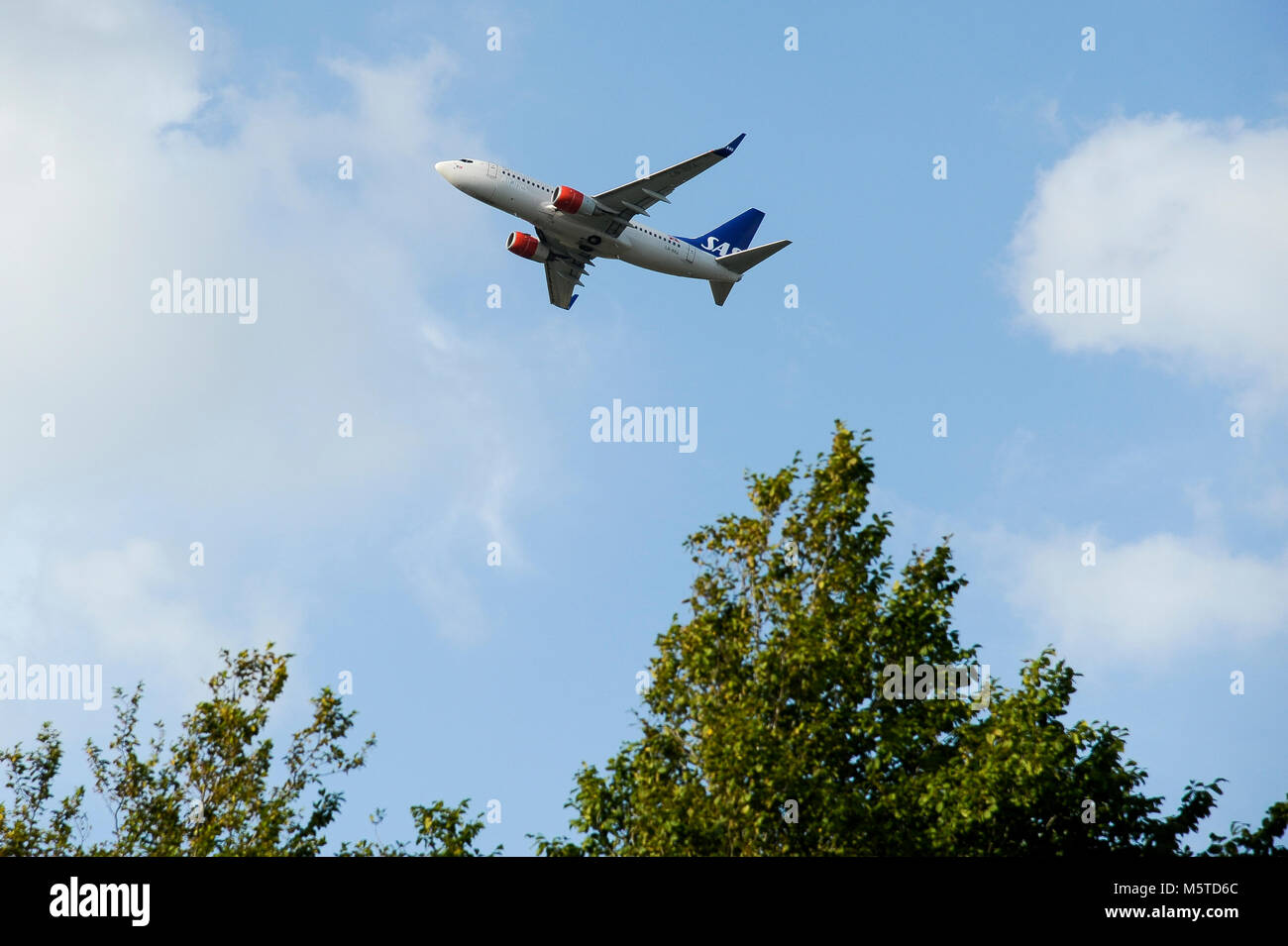 Les avions Boeing 737 SAS 783 sur l'aéroport de Billund à Billund, Danemark. 7 août 2015 © Wojciech Strozyk / Alamy Stock Photo Banque D'Images