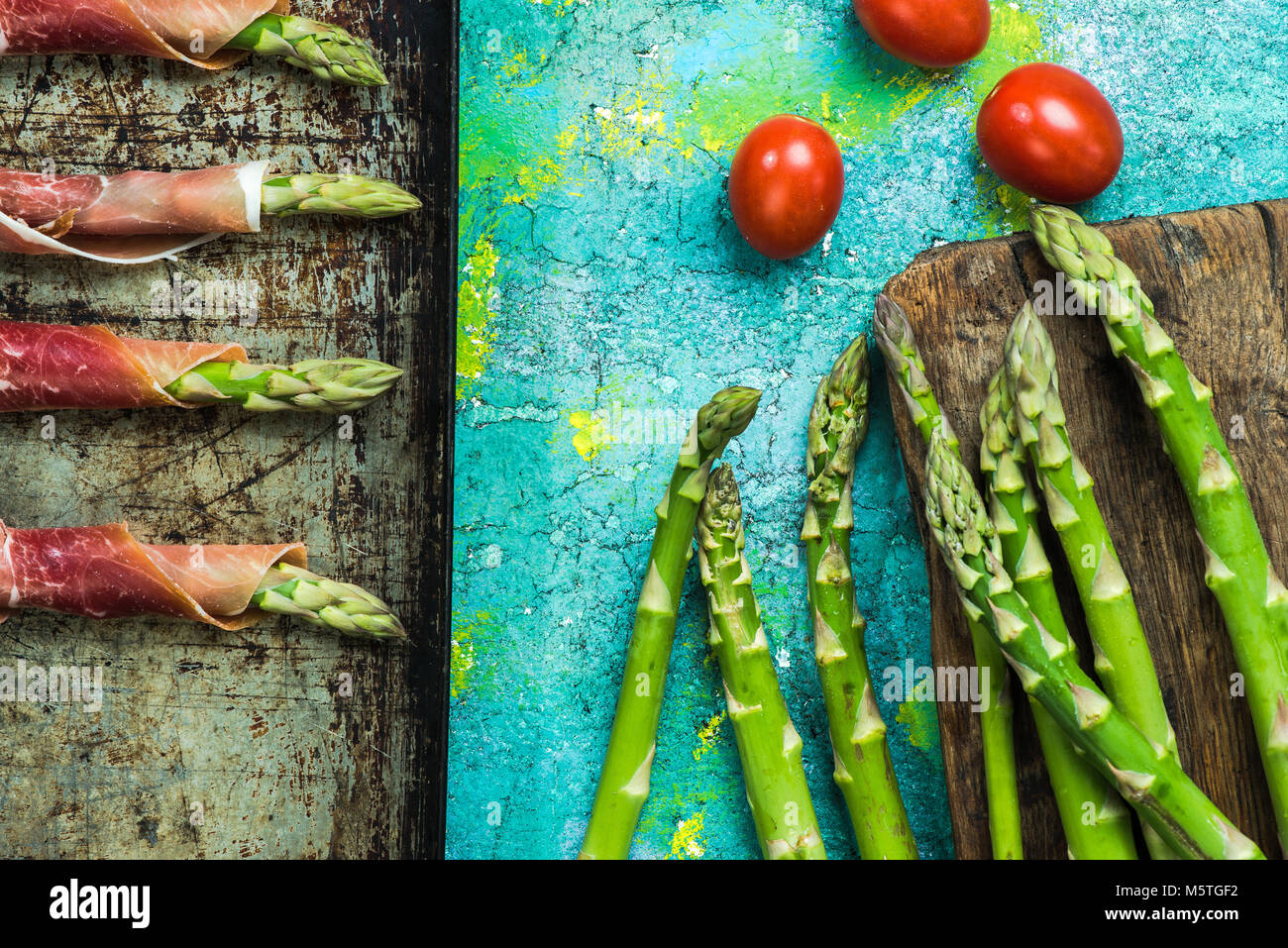 Asperges au jambon Coocking wraps. Banque D'Images