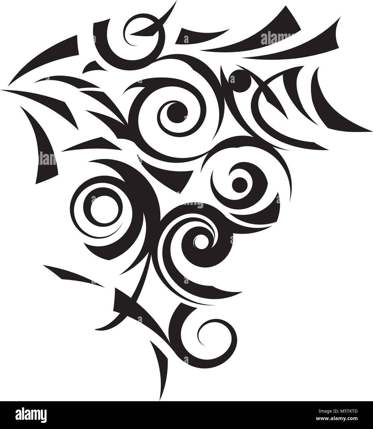 Style tatouage aztèque dans nature agressive. Illustration de Vecteur