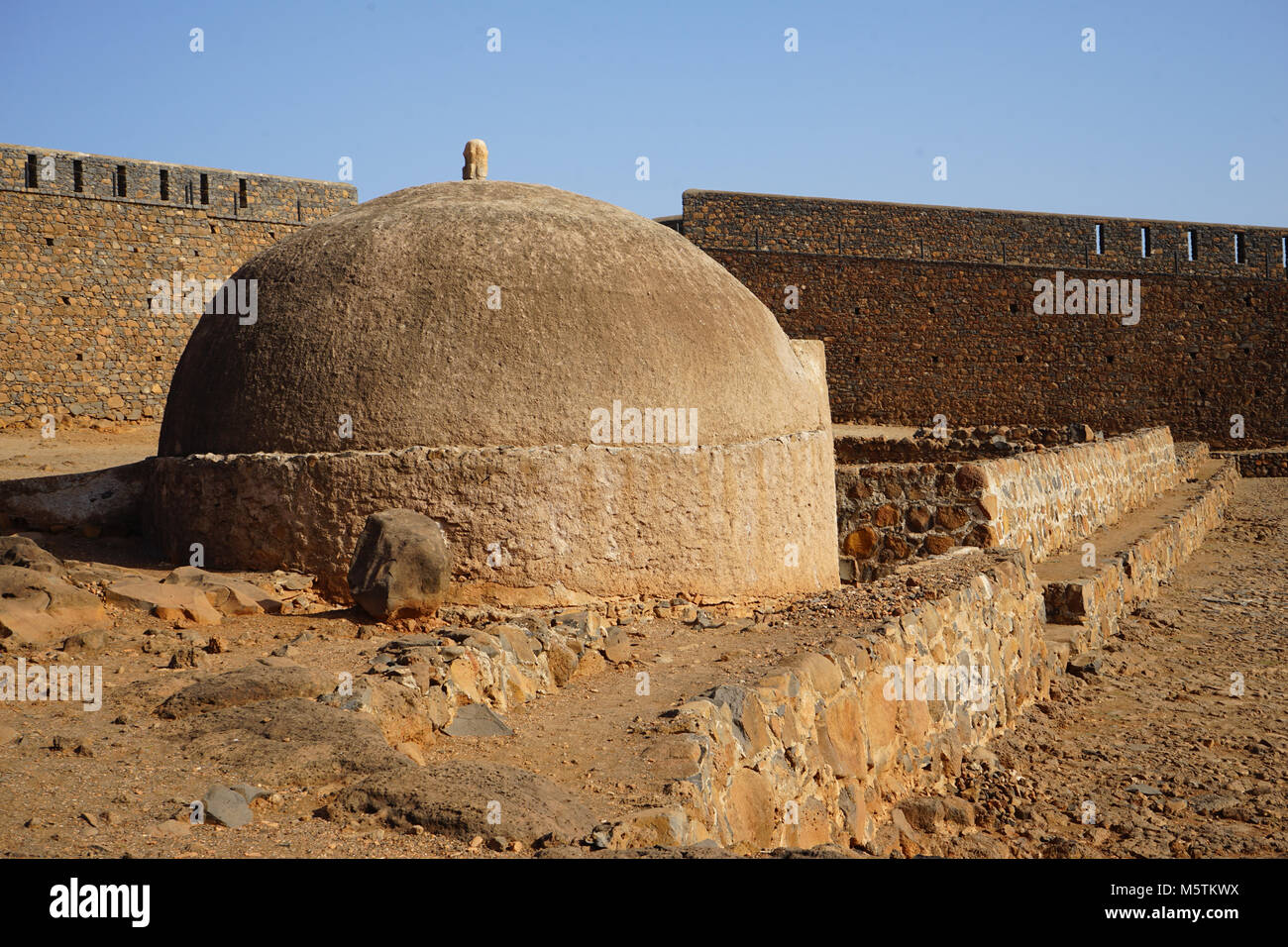 De la Citerne Adobe Fort Real de São Filipe, Cidade Velha, l'île de Santiago, Cap-Vert Banque D'Images