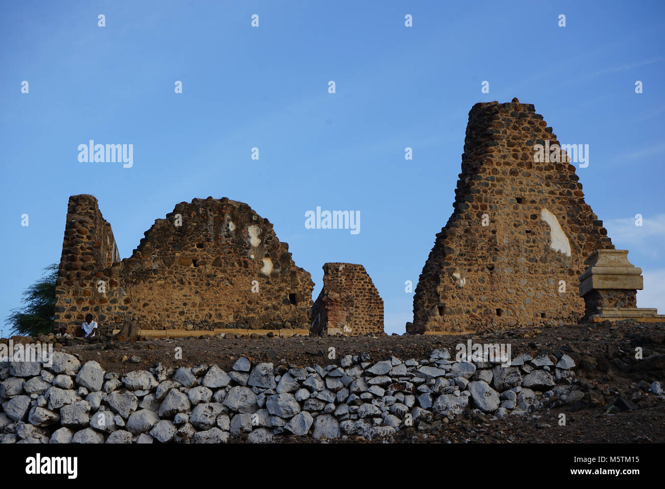 Ruines de la cathédrale Sé, Cidade Velha, l'île de Santiago, Cap-Vert, Afrique Banque D'Images