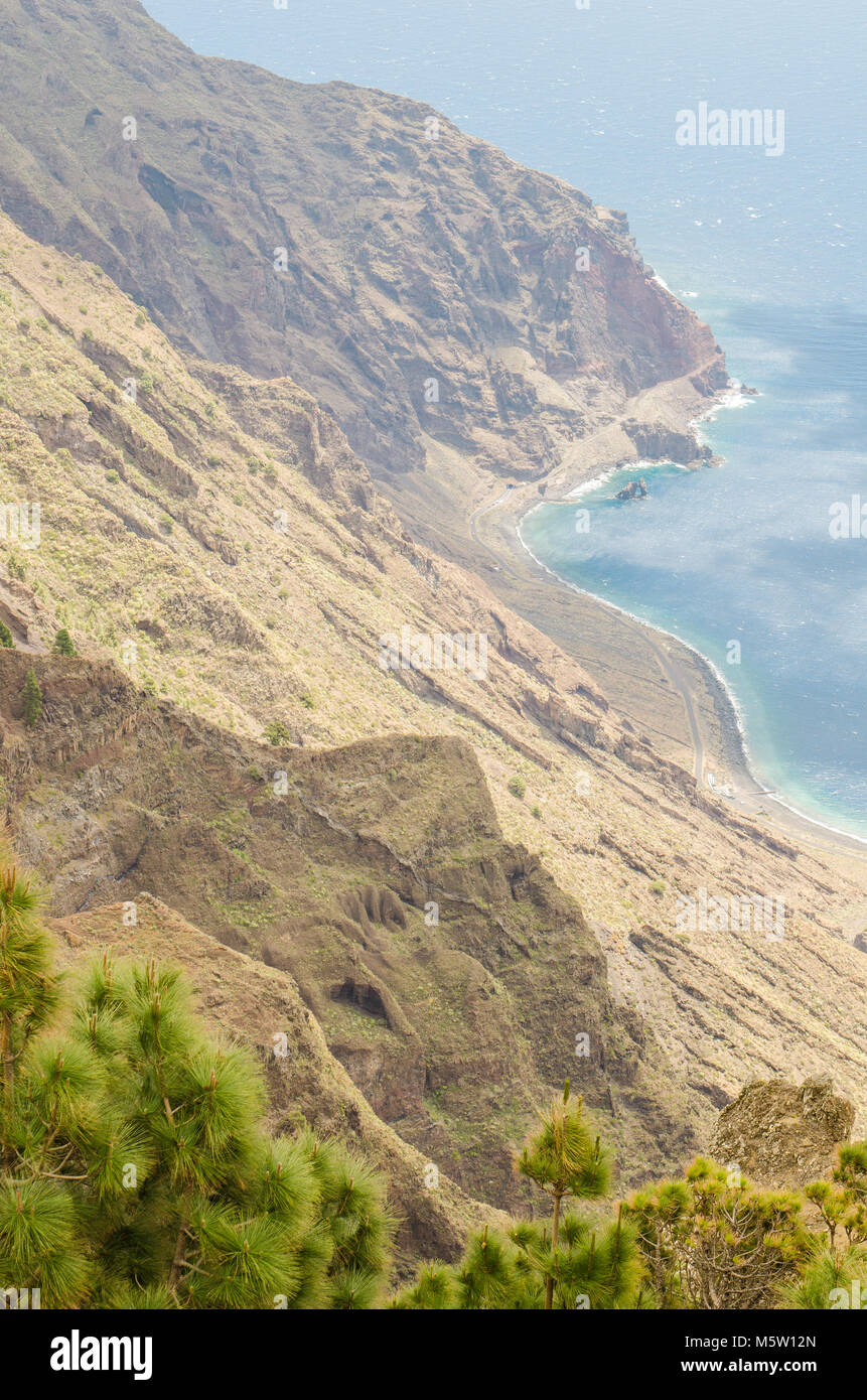 Las Playas balcon (au bas Roque Bonanza), l'île de El Hierro, îles canaries, espagne. Banque D'Images