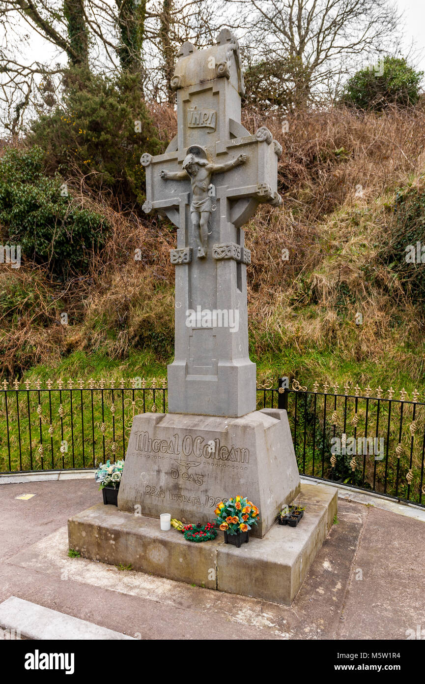 Monument à bordure Beal na Blath, comté de Cork, Irlande Pour marquer Michal Collins assassinat en 1922 l'embuscade. Banque D'Images