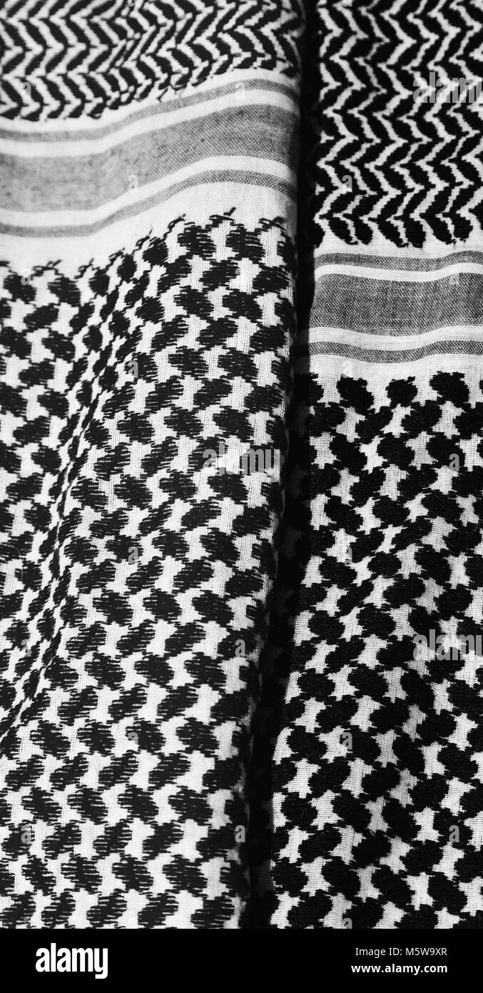 La texture de la symbolique traditionnelle de coton foulard arabe comme background abstract Banque D'Images