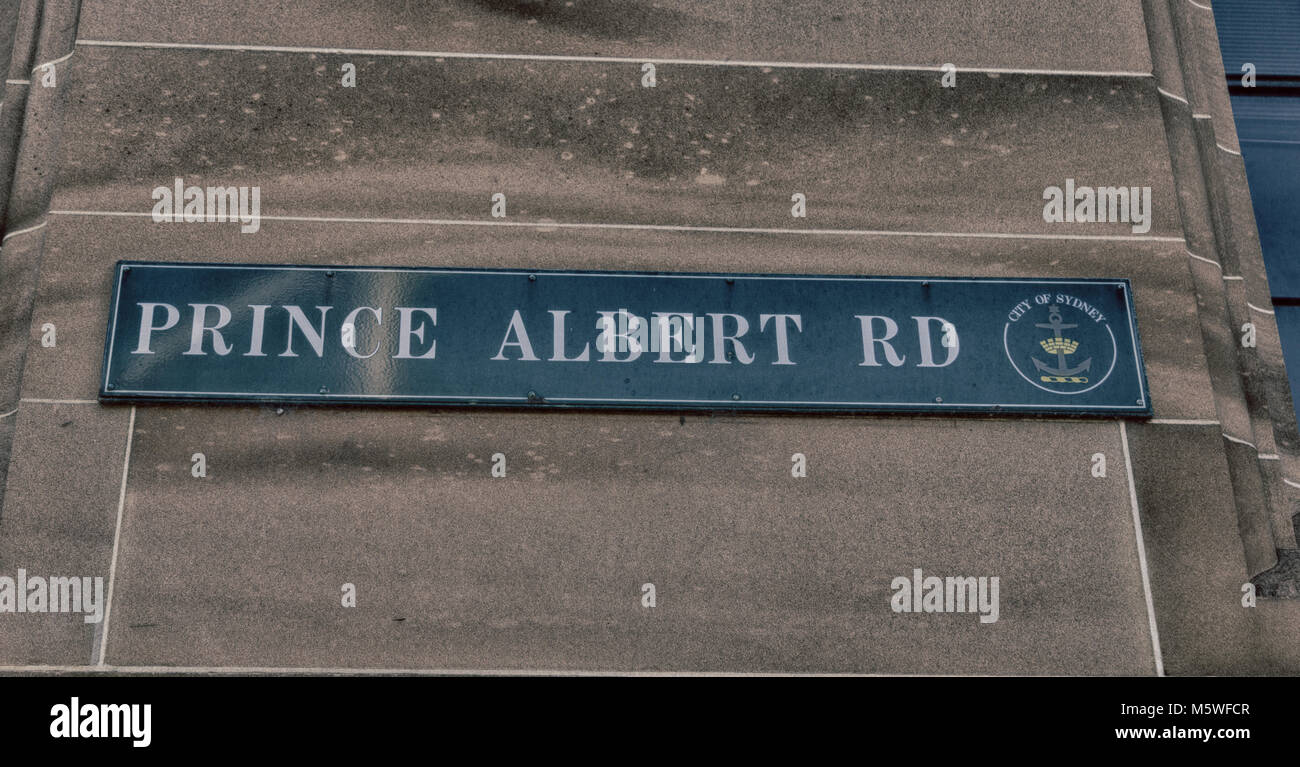 Sidney en Australie le signe de prince albert street dans le mur Banque D'Images