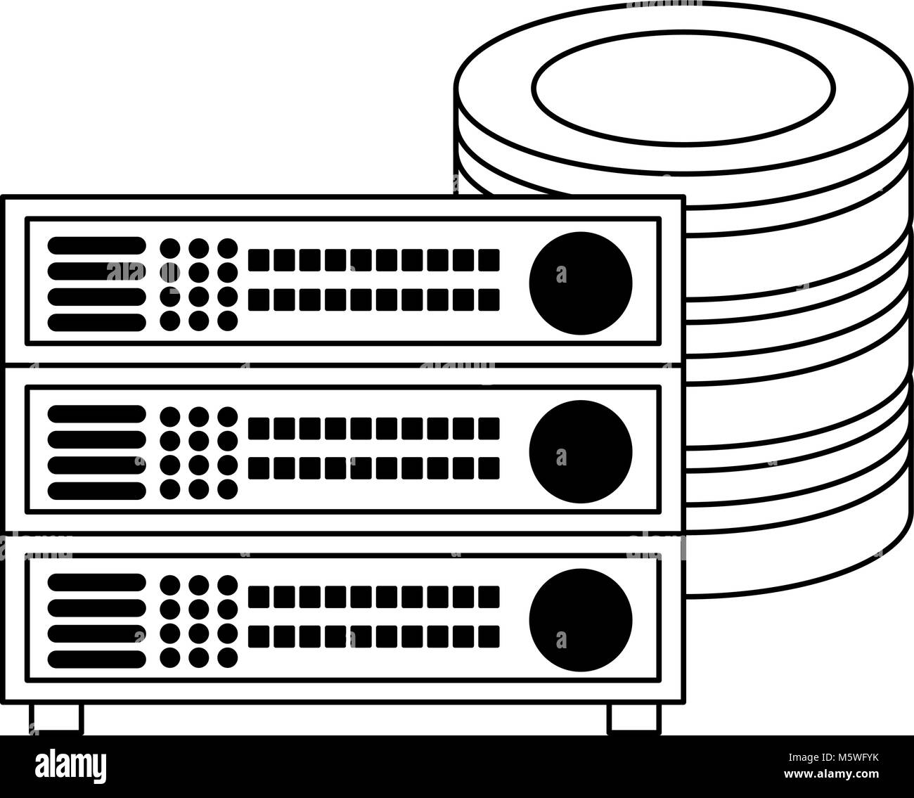 Centre de données avec le serveur de disque vector illustration design Illustration de Vecteur