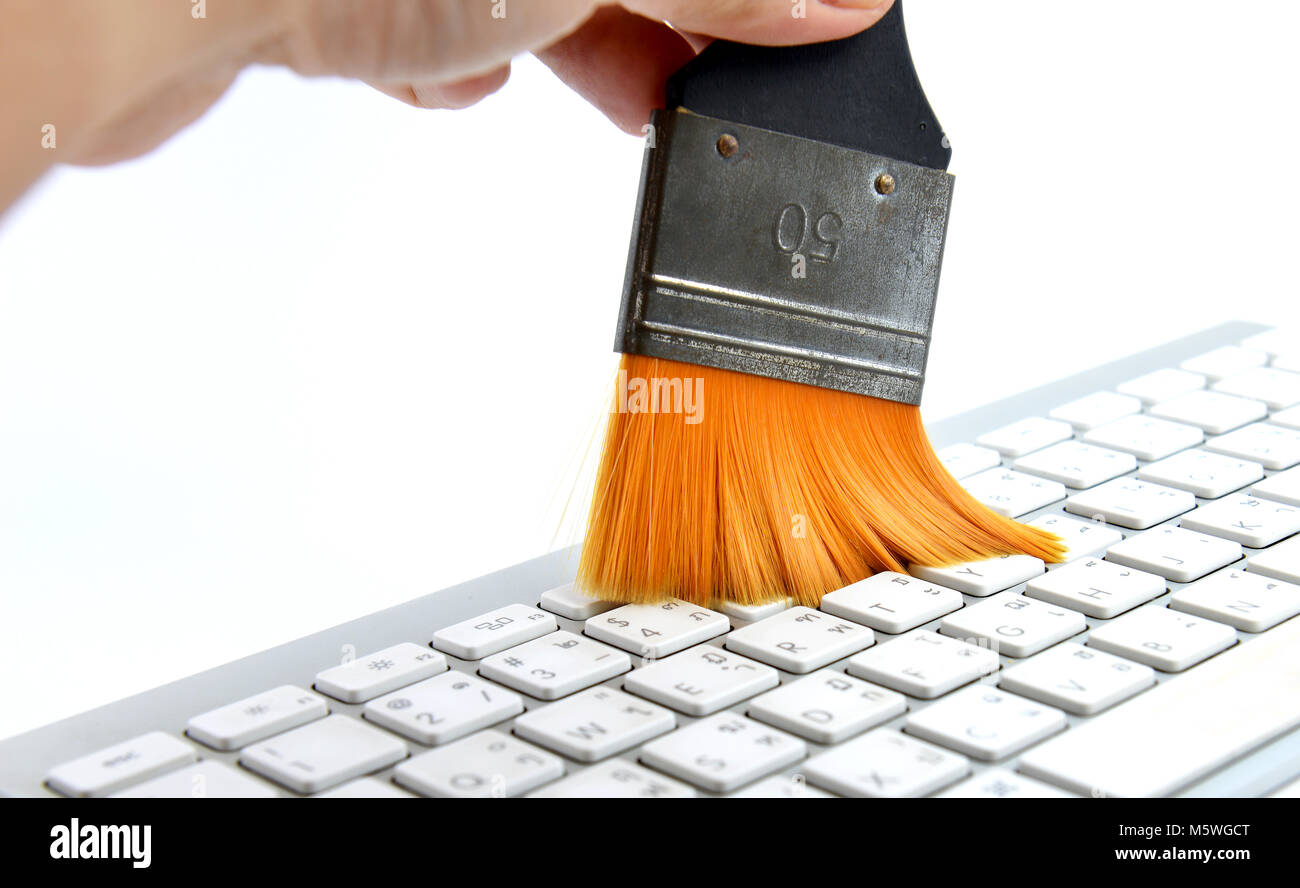 La brosse de nettoyage pour clavier de la poussière Photo Stock - Alamy