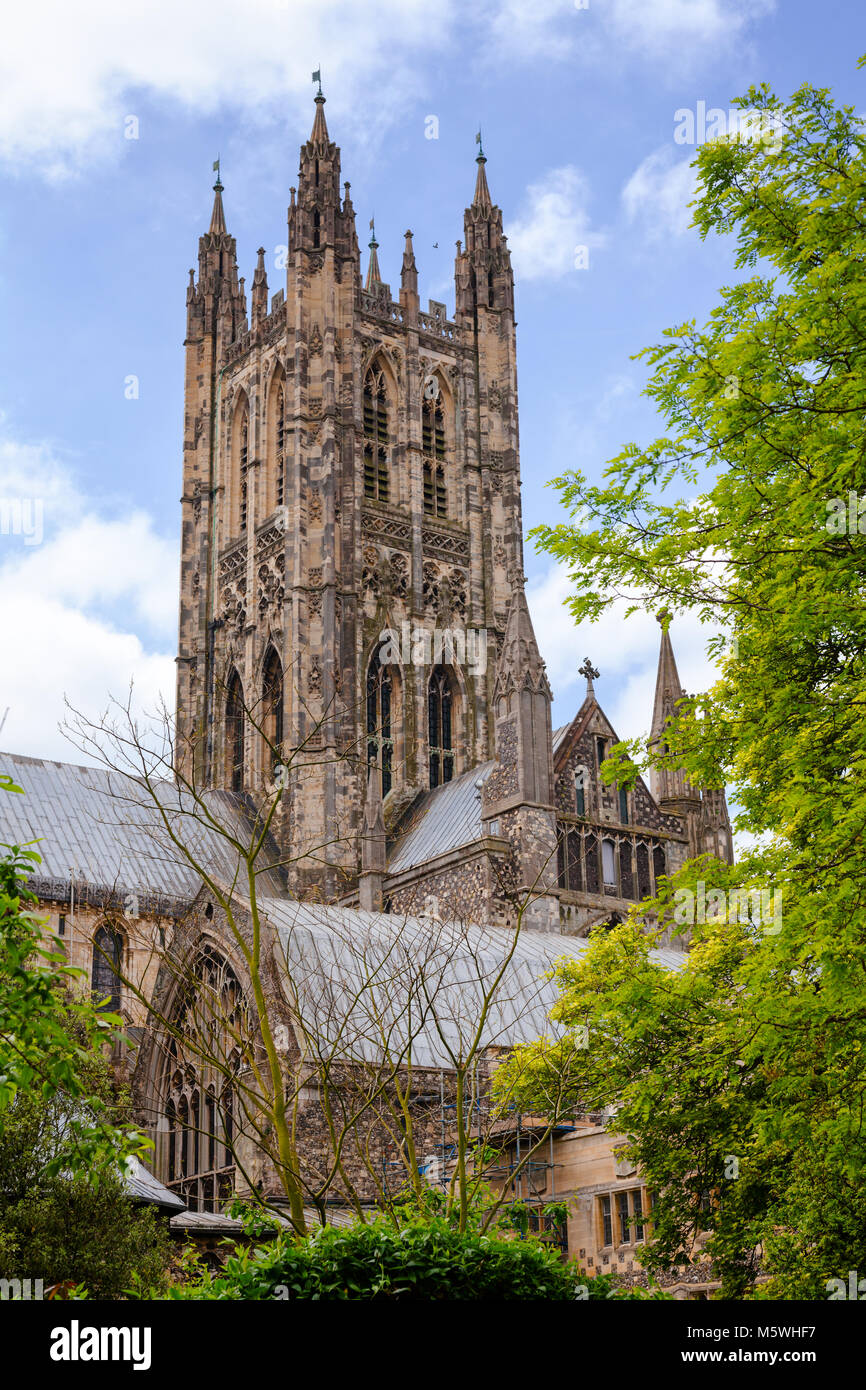 La Cathédrale de Canterbury, l'un des plus anciens et des plus célèbres structures chrétienne en Angleterre. Canterbury, le sud de l'Angleterre, Royaume-Uni. UNESCO World Heritage Banque D'Images