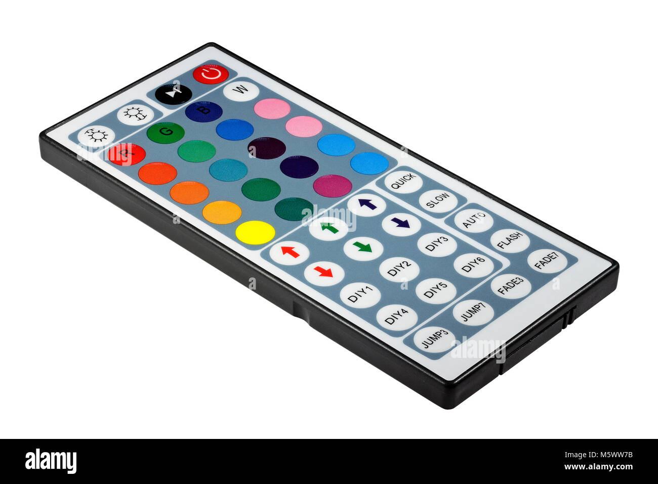 Bande LED à changement de couleur de la télécommande de rampes d'éclairage multicolore Banque D'Images