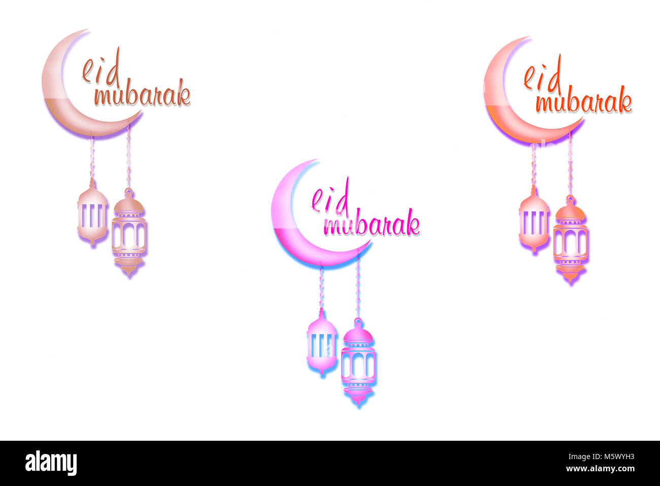 Eid Mubarak Greeting card set. Banque D'Images