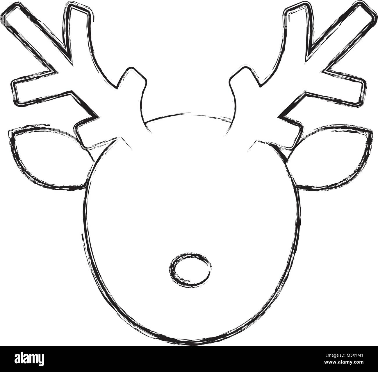Dessiner Un Renne De Noël Facile Tête de renne mignon personnage noël Image Vectorielle Stock - Alamy
