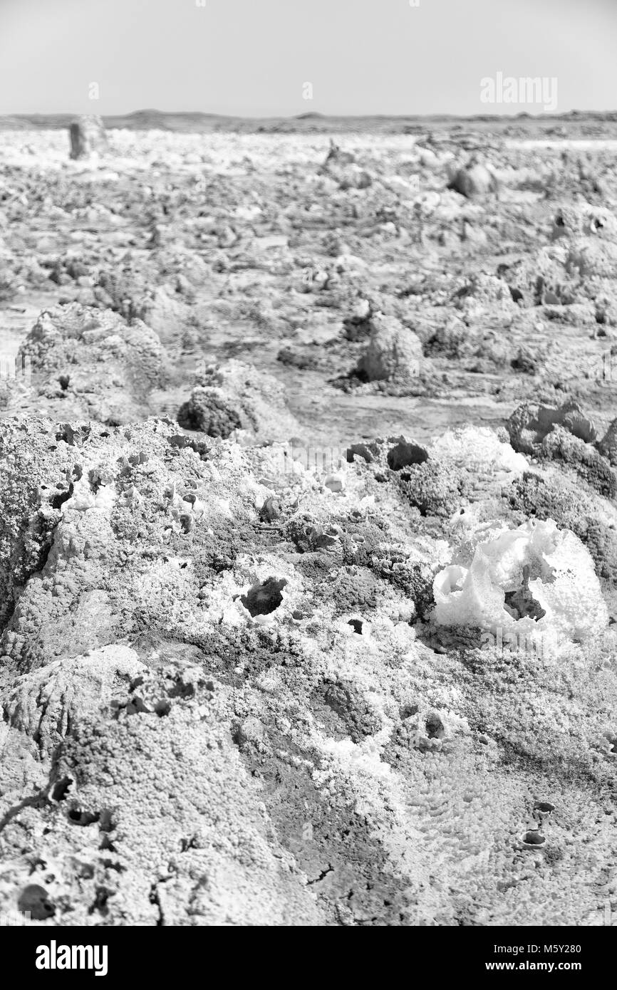Dans l'Afrique de l'Éthiopie de danakil dépression volcanique de soufre de l'acide et le lac dallol comme dans mars Banque D'Images