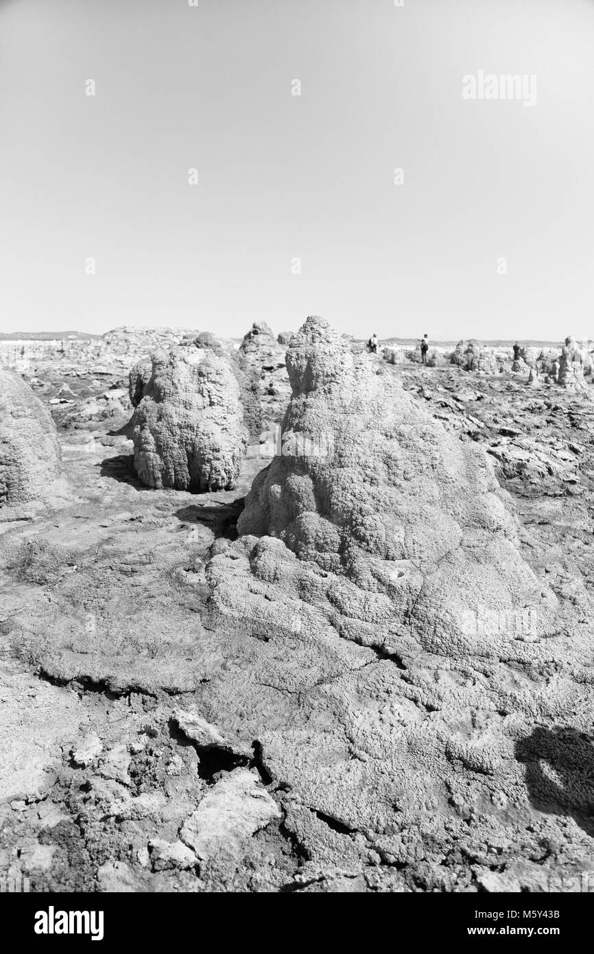 Dans l'Afrique de l'Éthiopie de danakil dépression volcanique de soufre de l'acide et le lac dallol comme dans mars Banque D'Images