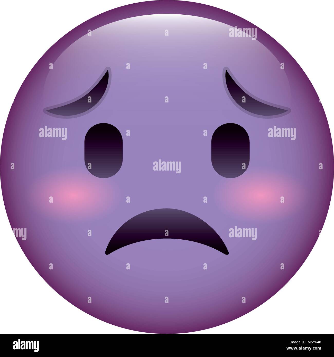 Dessin Animé Emoticon Violet Visage Triste Vecteurs Et