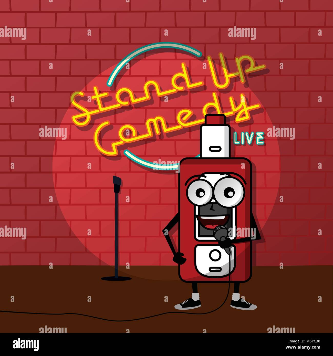 Stand up comedy vaporizer thème vector art illustration Illustration de Vecteur