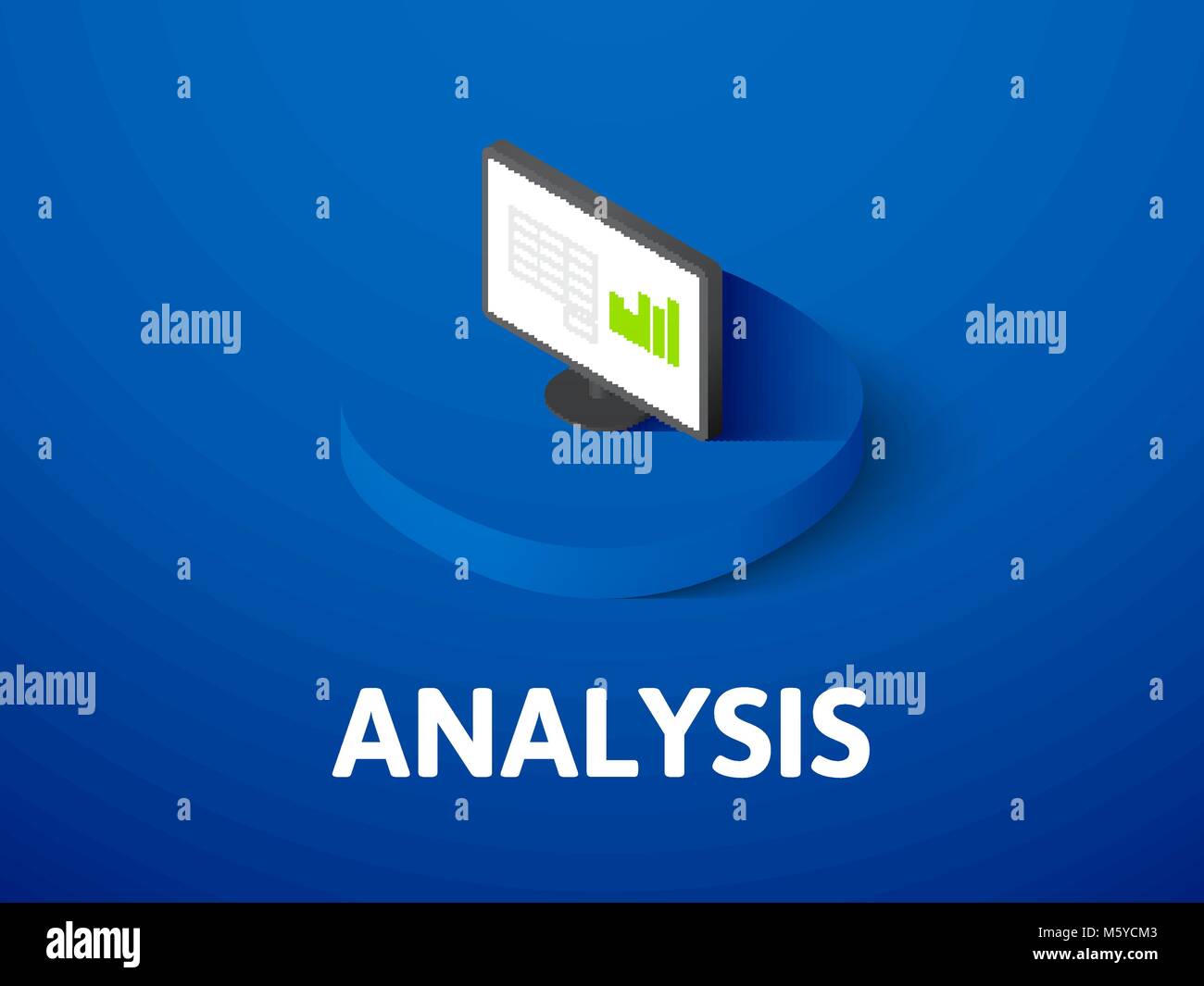 Icône isométrique analyse, isolée sur un fond de couleur Illustration de Vecteur