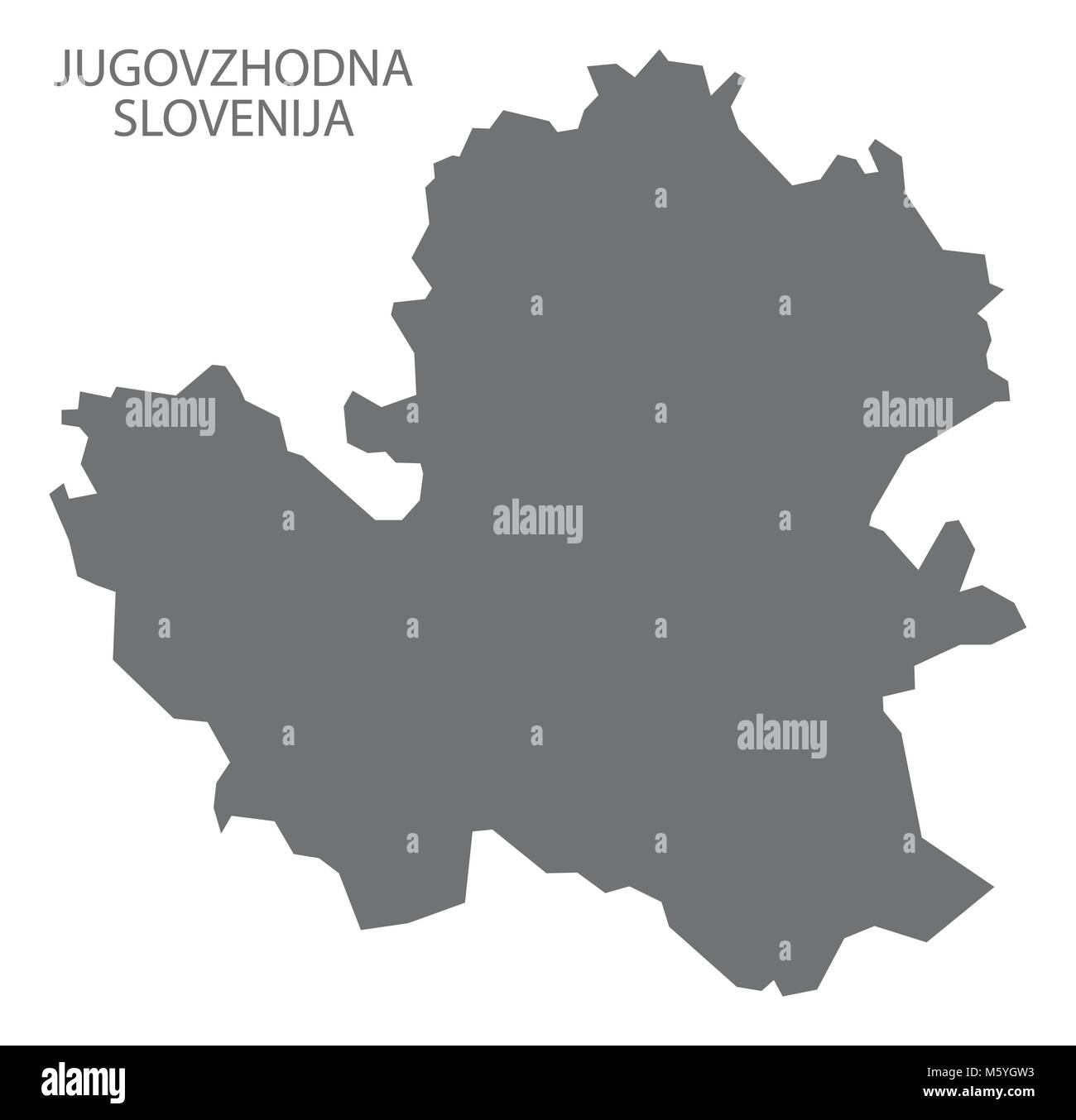 Jugovzhodna Slovenija Slovénie carte des gris illustration forme Illustration de Vecteur