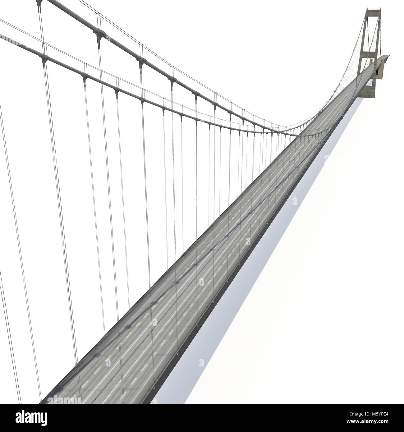 Lien Grand Belt Bridge sur blanc. 3D illustration Banque D'Images