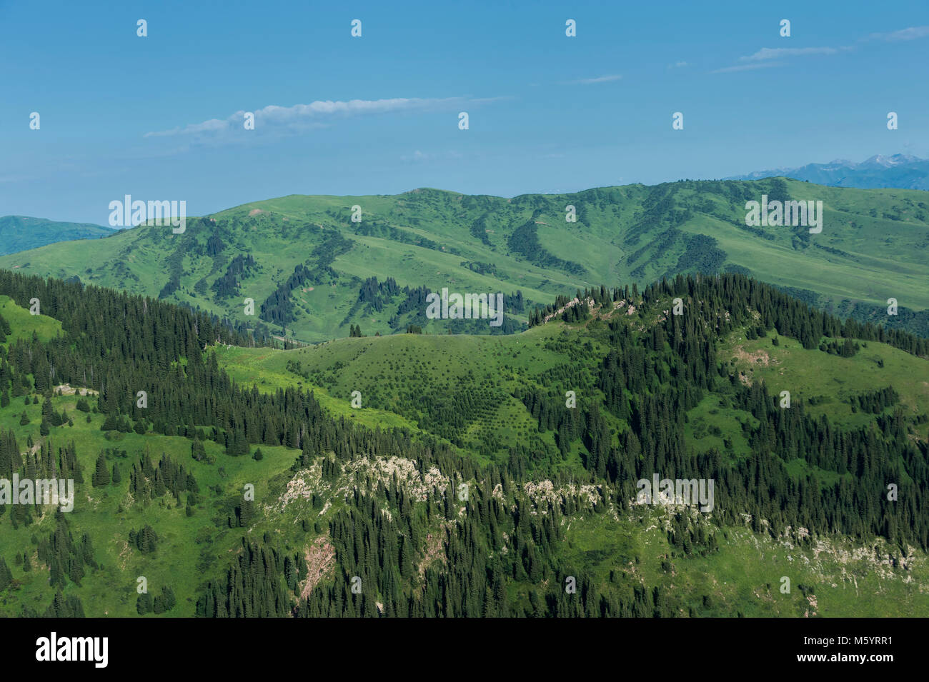 Vue aérienne sur le Centre de montagnes du Tian Shan, frontière du Kirghizistan et de la Chine, le Kirghizistan Banque D'Images Vue aérienne sur le Centre de montagnes du Tian Shan, frontière du Kirghizistan et de la Chine, le Kirghizistan Banque D'Images