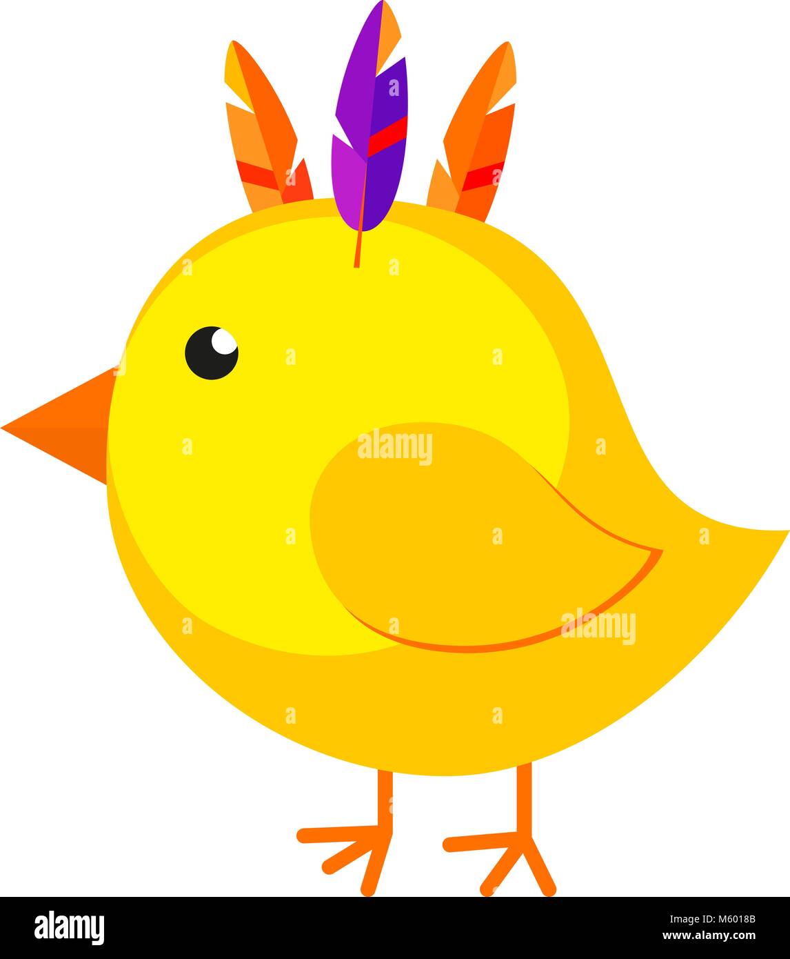 Cartoon chick poulet affiche l'icône. Illustration de Vecteur