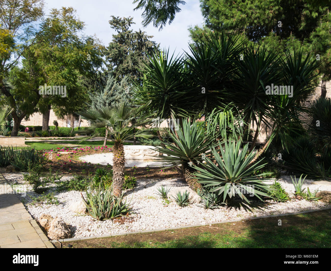 Desdemona Park est la plus petite et la plus nouvelle zone du parc à Famagouste à côté des murs de la ville entre la porte de la mer et Othello's Tower République turque du Nord Banque D'Images