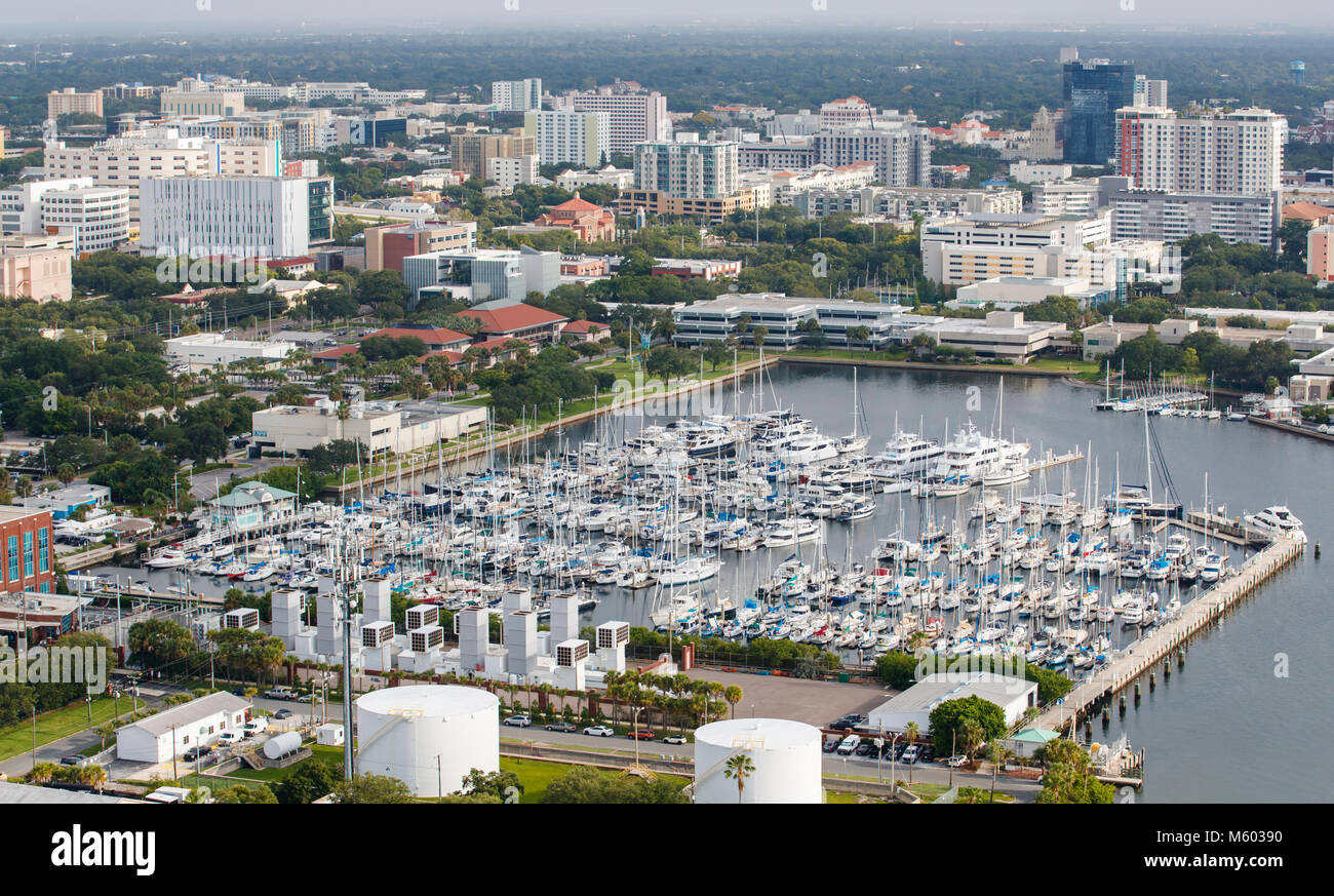 Vues aériennes du centre-ville de Saint-Pétersbourg, en Floride. Banque D'Images