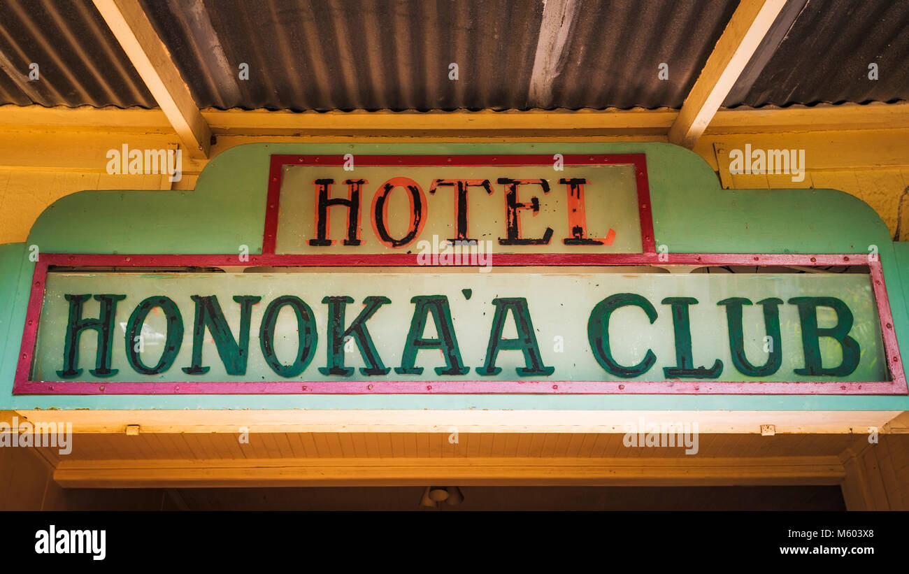 Hôtel Club Honokaa, Honokaa, Big Island, Hawaii USA Banque D'Images