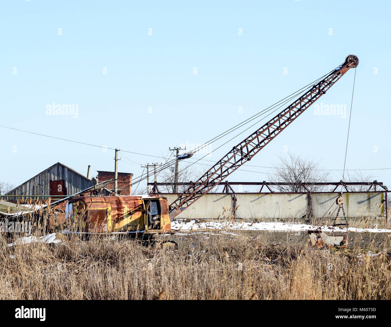 Ancienne carrière près de la dragline Banque D'Images