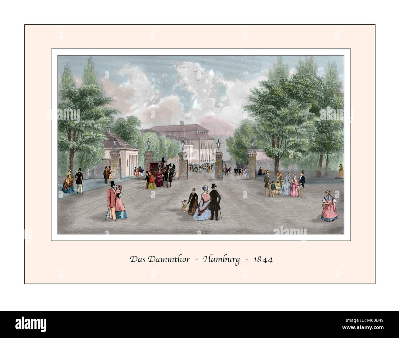 Hambourg Dammtor Conception originale à partir d'une gravure ancienne Banque D'Images