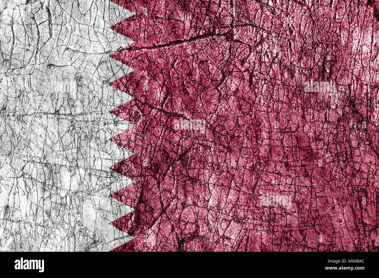 Rancune peint pierre drapeau Qatar Banque D'Images