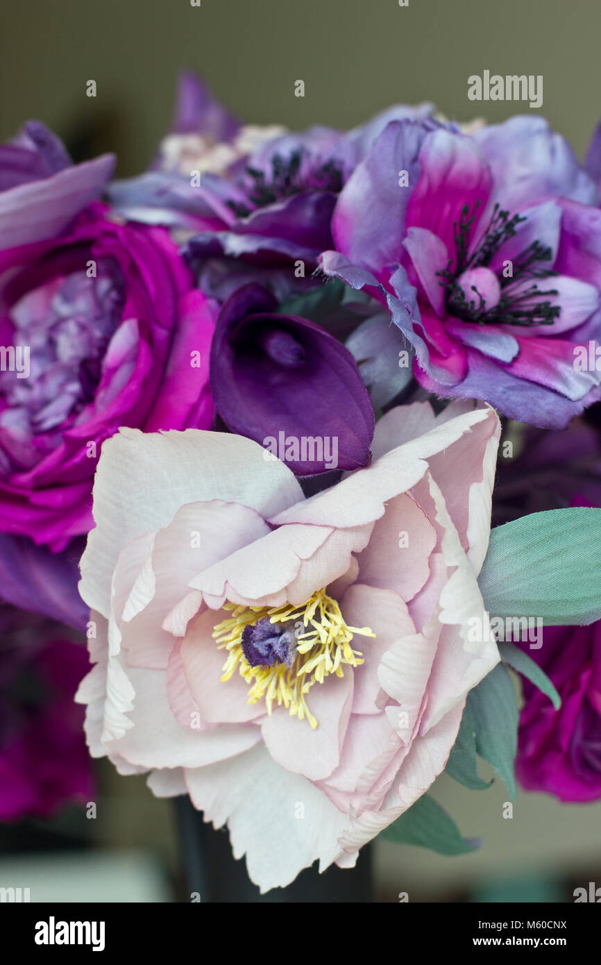 Bouquet De Pivoines Rose Et Pourpre Fleurs Artificielles En