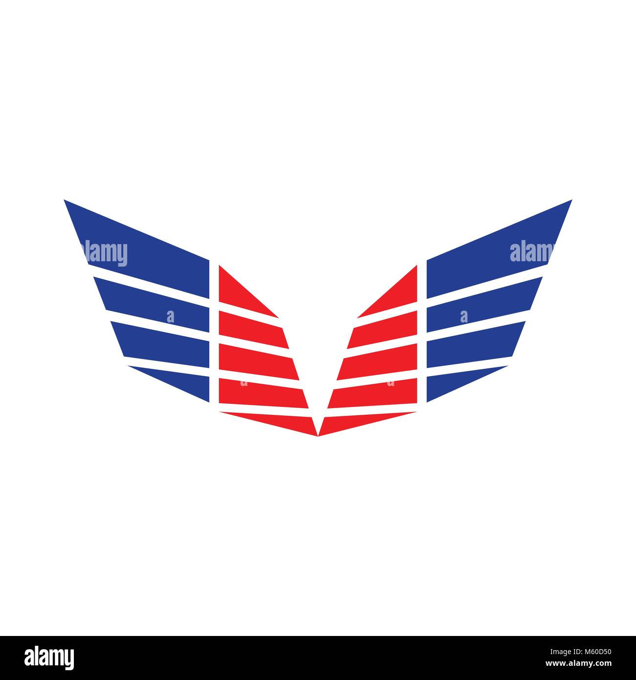 Résumé Sharp Wings Rouge Bleu symbole Couleurs Logo Design Illustration de Vecteur