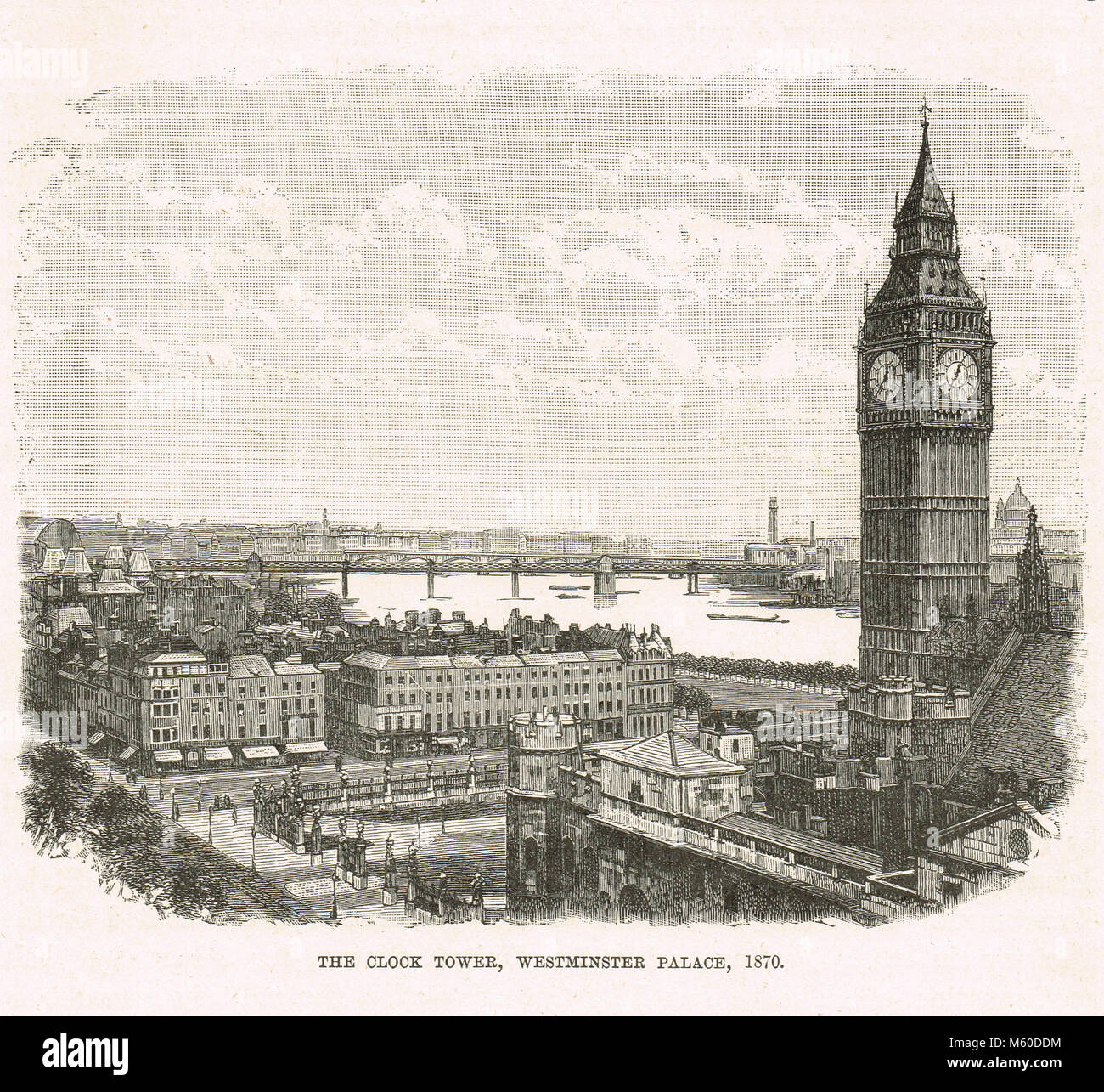 La tour de l'horloge, le Palais de Westminster, Big Ben (1870) Banque D'Images