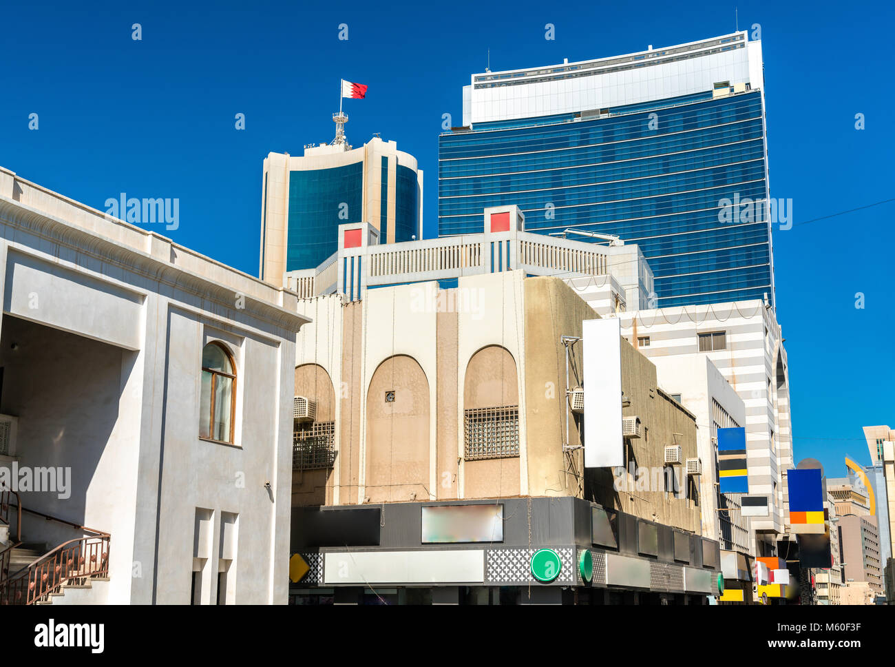Bâtiments typiques dans le centre de Manama, Bahreïn Banque D'Images