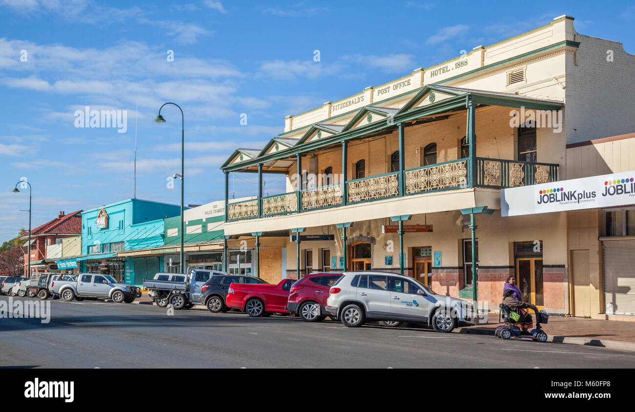 L'Australie, le nord-ouest de la Nouvelle-Galles du Sud, Bourke, Fitzgerald's Hotel Bureau de poste a été construit en 1888 et connu sous le nom de Paddy Fitz quand Fitzgerald et ses fami Banque D'Images