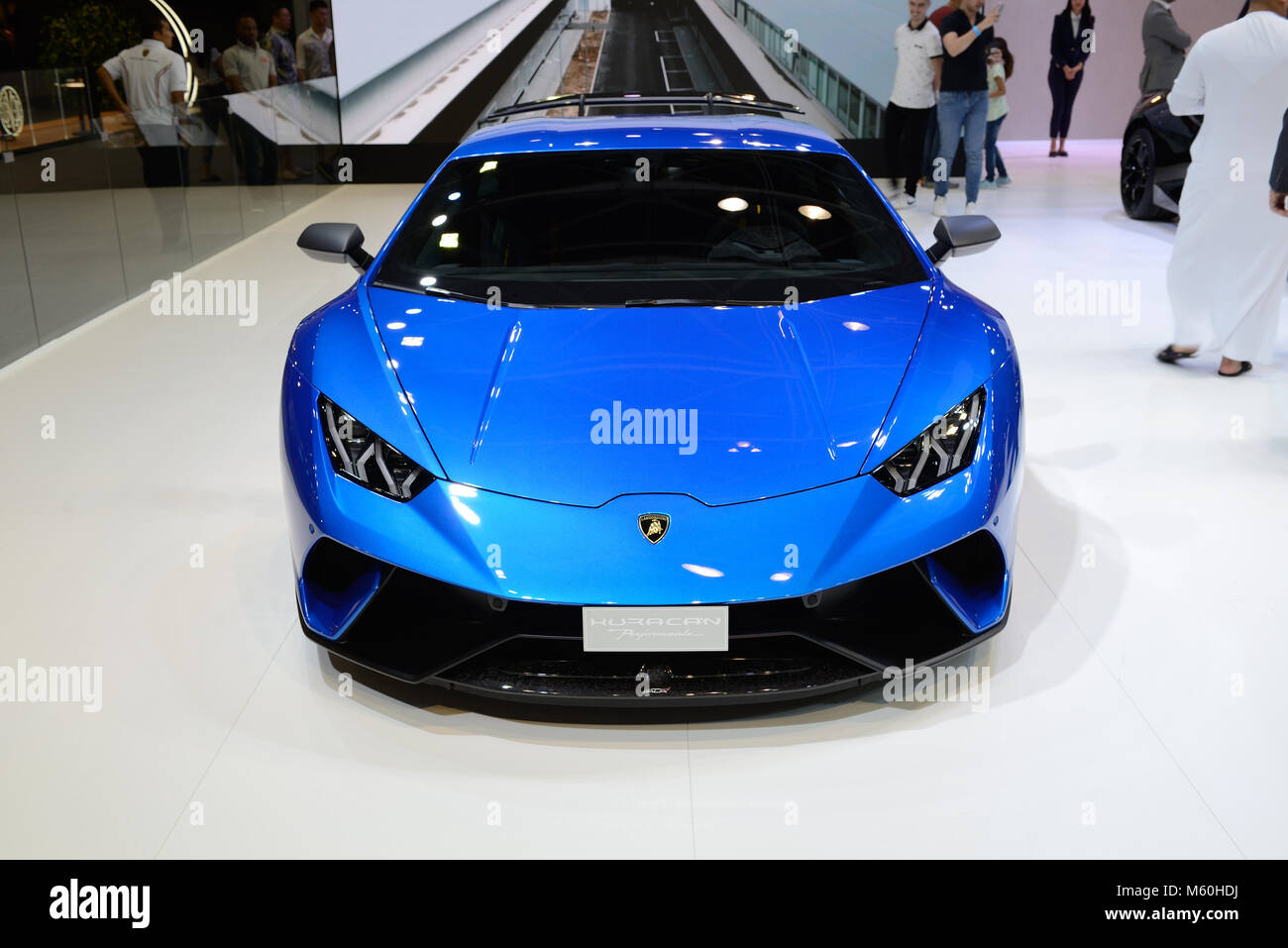 Dubaï, Émirats arabes unis - 17 NOVEMBRE : l'Ouragan Performante Lamborghini sportscar est sur Dubai Motor Show 2017 le 17 novembre, 2017 Banque D'Images