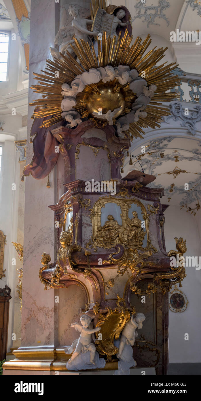 La basilique de la Sainte (14 aides allemand : Basilique Vierzehnheiligen), église près de Bad Staffelstein près de Bamberg, Bavière, Allemagne Banque D'Images