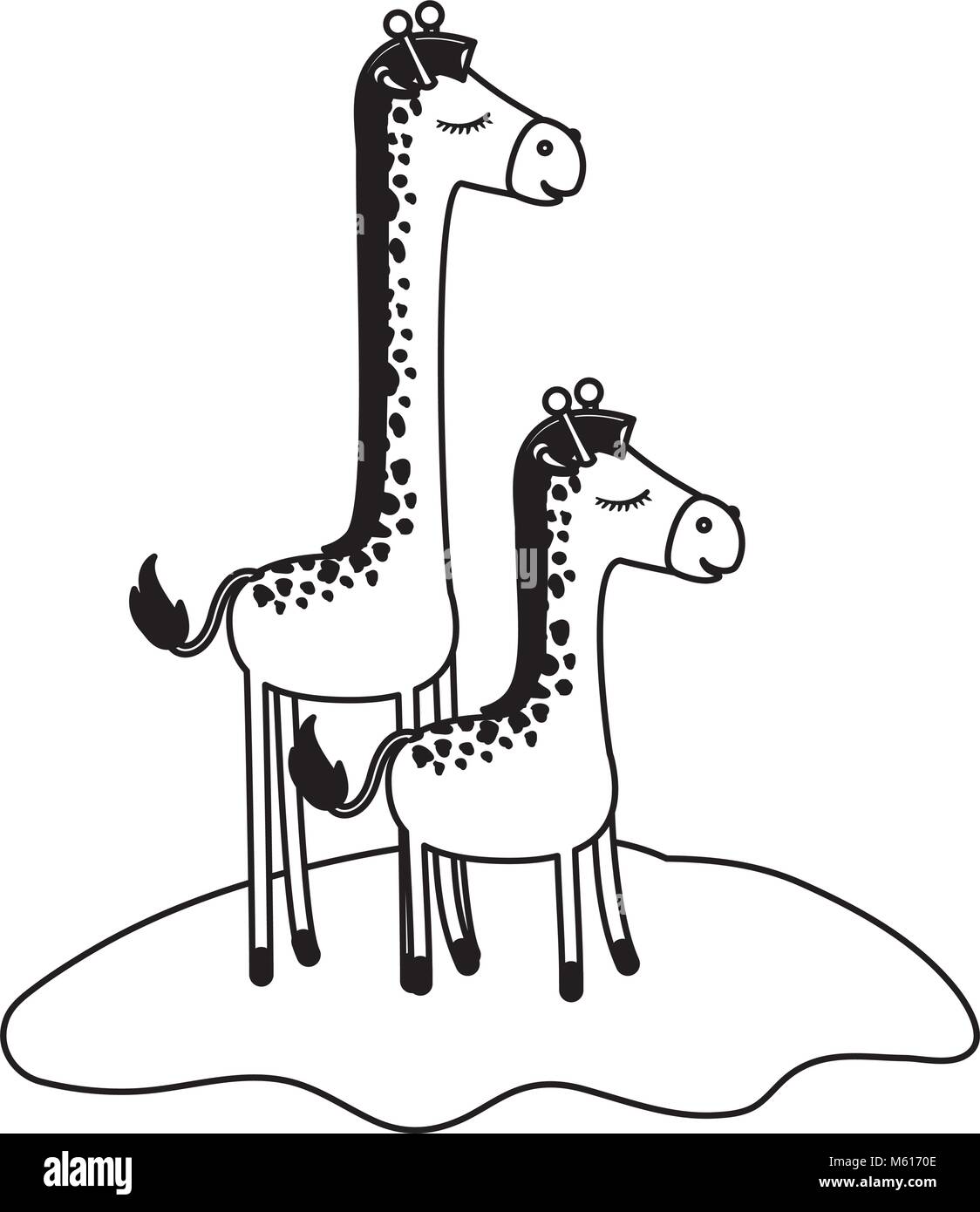 Maman Girafe Dessin Anime Et Son Veau Sur L Herbe En Silhouette Noire Image Vectorielle Stock Alamy Maman Girafe Dessin Anime Et Son Veau Sur L Herbe En Silhouette Noire Image Vectorielle Stock Alamy